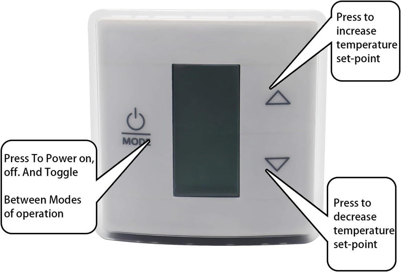 QHHR 3316250.700 RV Single Zone Wall Thermostat Replacement for Dometic for RV/Camper Conditioners 3316250.712, 3-Wire - Image 3